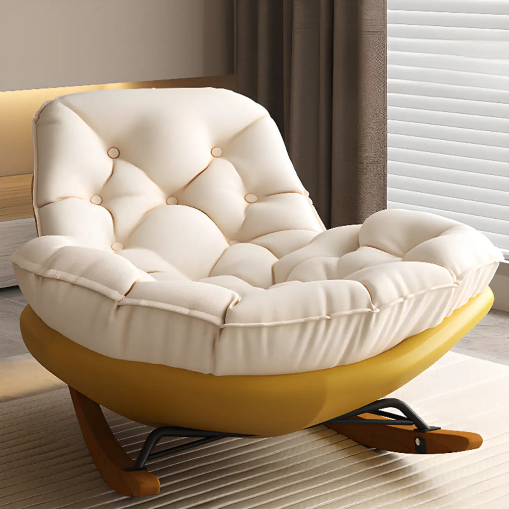 Fauteuil à bascule scandinave rembourré avec ottoman en option
