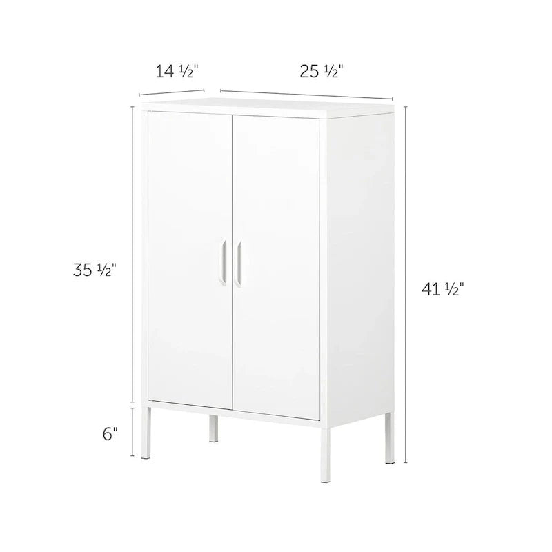Armoire de rangement métallique à 2 portes avec étagères réglables